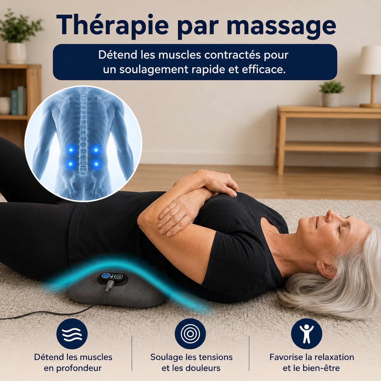 Appareil de massage des tissus profonds NeuroFlow à 3 zones